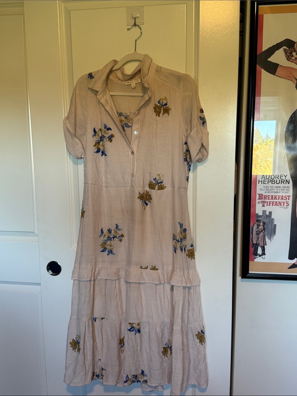 FIGUEROA & FLOWER Embroidered Floral Midi Tiered Cottage Dress - Picture 2 of 8